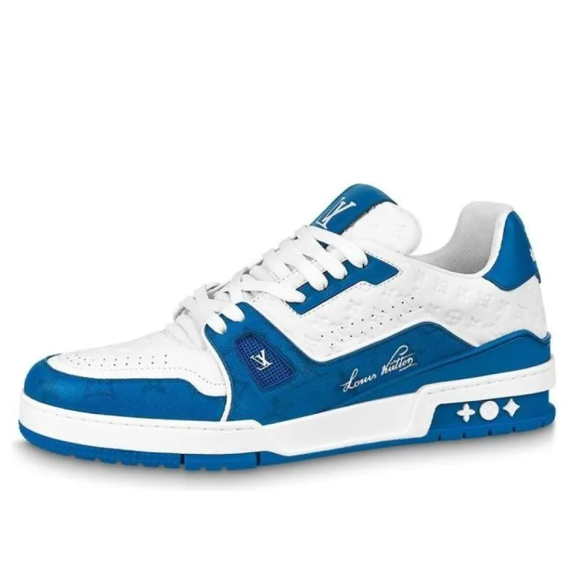 LOUIS VUITTON LV Trainers 'White Blue' 1AANEV sold by KicksCrew