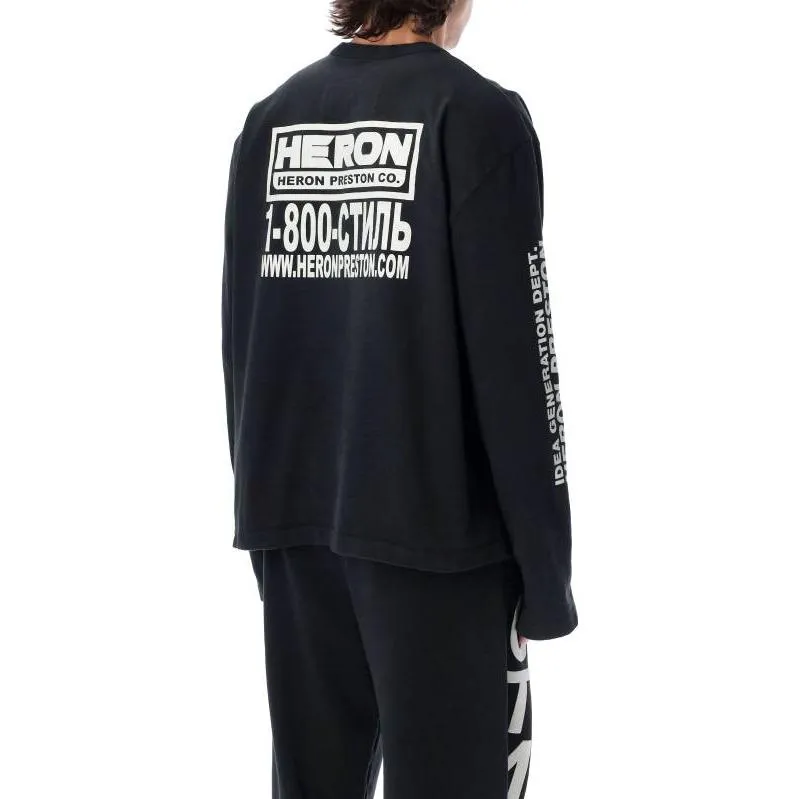 HERON PRESTON FW22 Real Estate LS T-shirt 'Black White' HMAB028F22JER0021001 sold by KicksCrew product image thumbnail 2