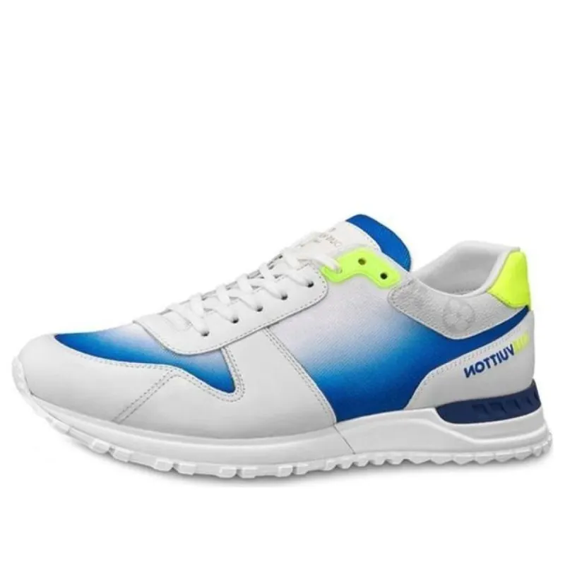 LOUIS VUITTON Run Away Sneakers 'White Blue Neon Yellow' 1A5ZX2 sold by KicksCrew