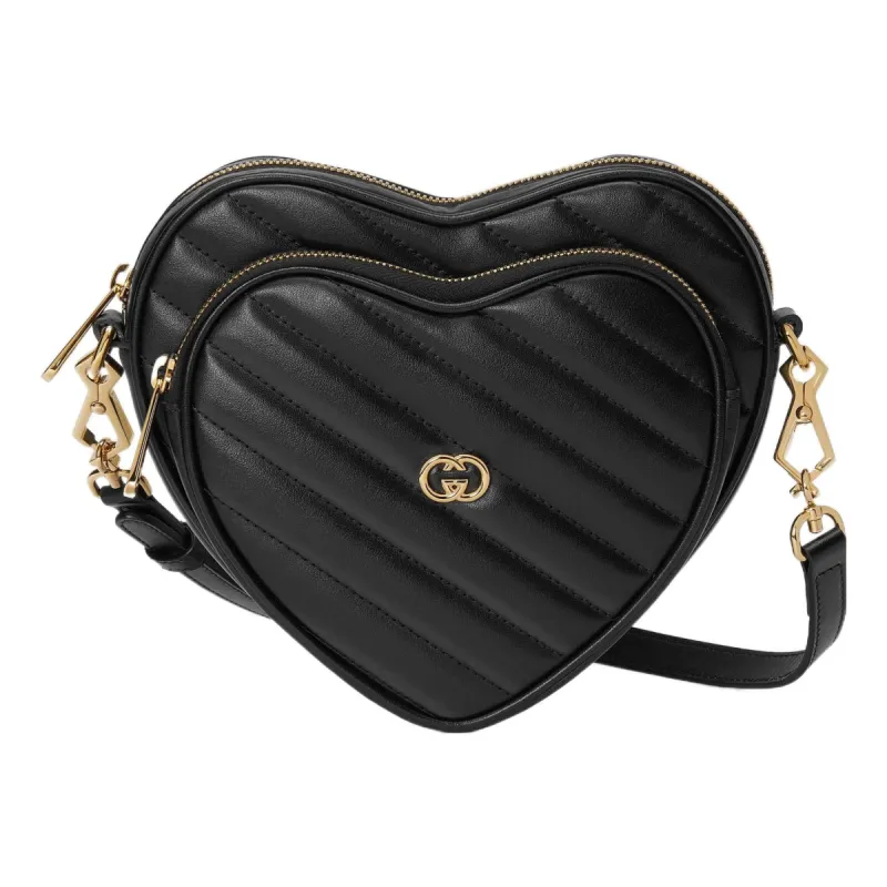 (WMNS) Gucci Interlocking G Mini Heart Shoulder Bag 'Black' 751628-AACCL-1000 sold by KicksCrew