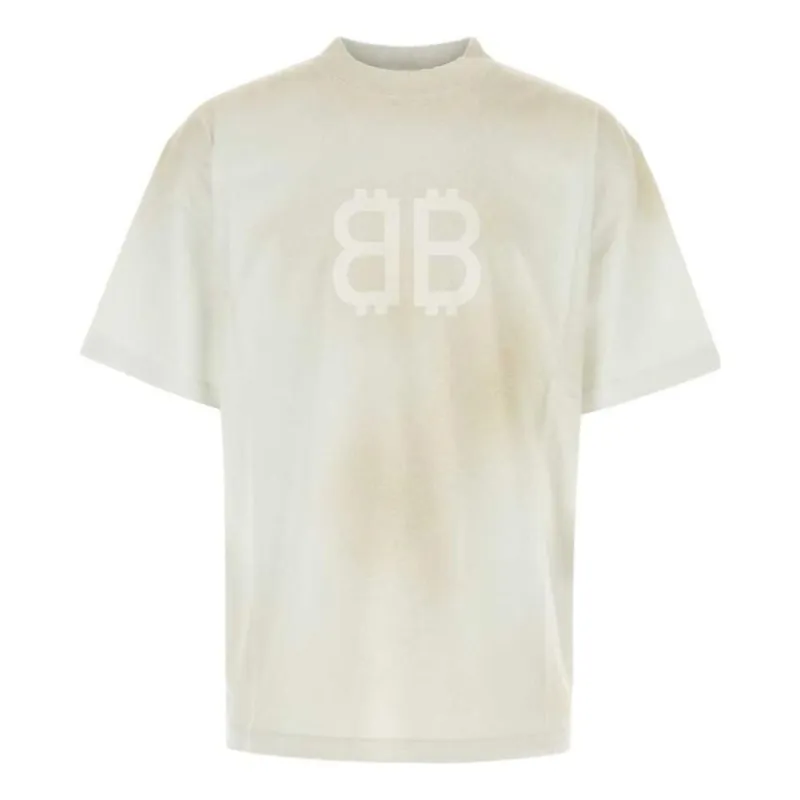 Balenciaga BB Paris Strass T-shirt Medium Fit 'Dirty White' 739784TOVU69012 sold by KicksCrew