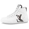 (WMNS) LOUIS VUITTON Charlie Ankle Sneakers 'White with Side Brown Logo' 1AADRJ sold by KicksCrew