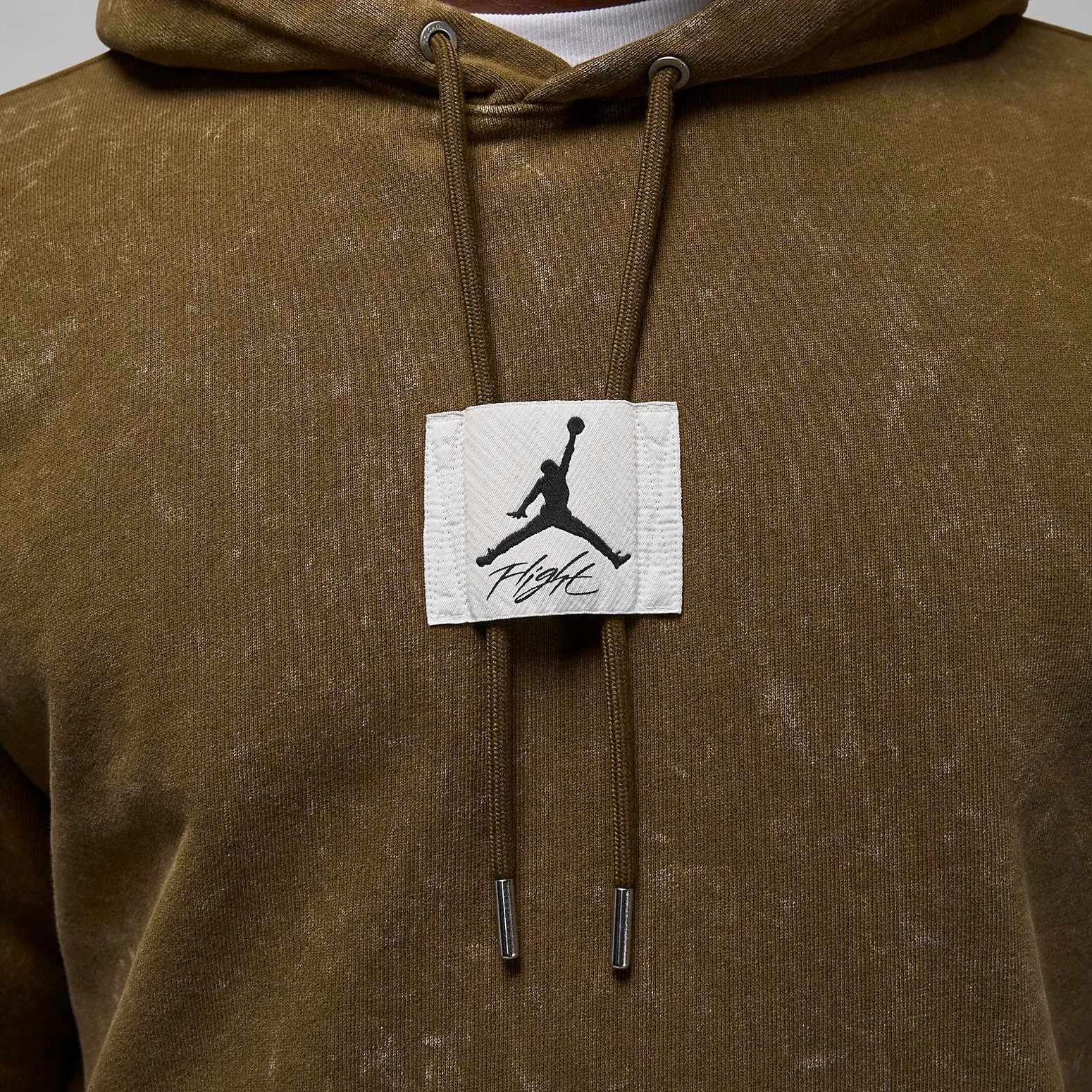 Air Jordan Flight Fleece Washed Pullover Hoodie 'Light Olive' DR3087-385 sold by KicksCrew product image thumbnail 3