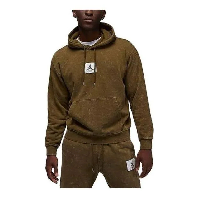 Air Jordan Flight Fleece Washed Pullover Hoodie 'Light Olive' DR3087-385 sold by KicksCrew