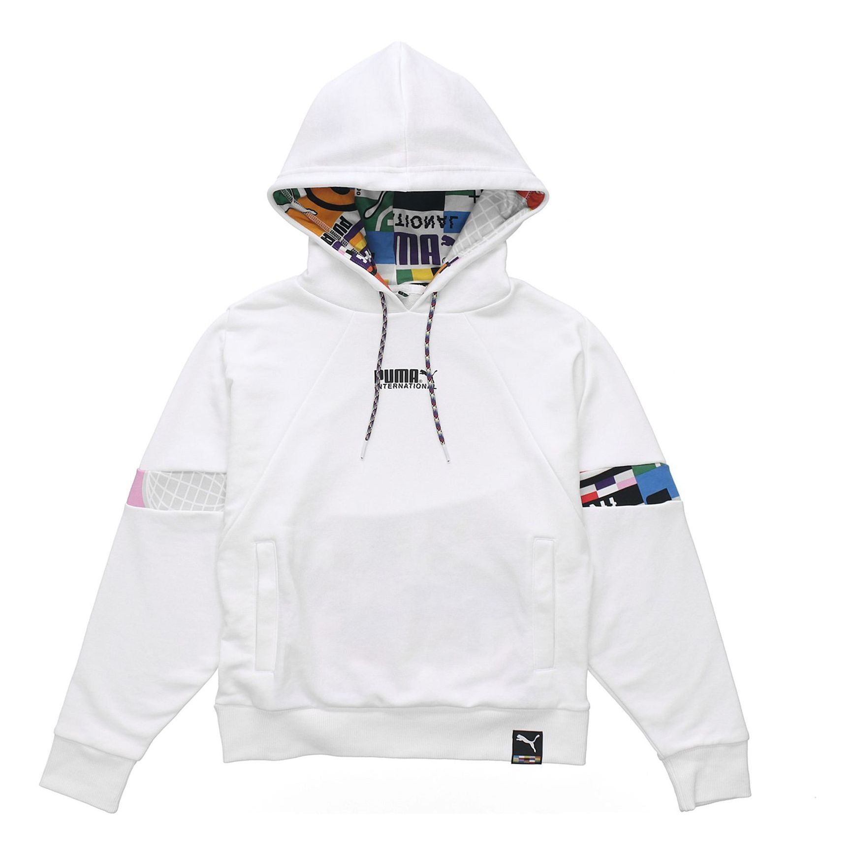 (WMNS) Puma International Hoodie 'White Black' 531351-02 sold by KicksCrew
