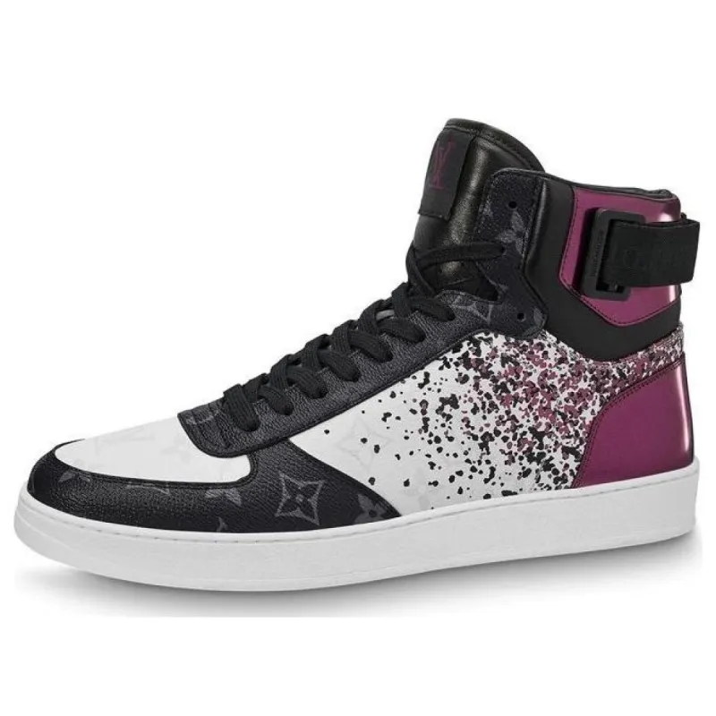 LOUIS VUITTON Rivoli Ankle Sneakers 'Metallic Purple with Black Monogram' 1A5YK sold by KicksCrew