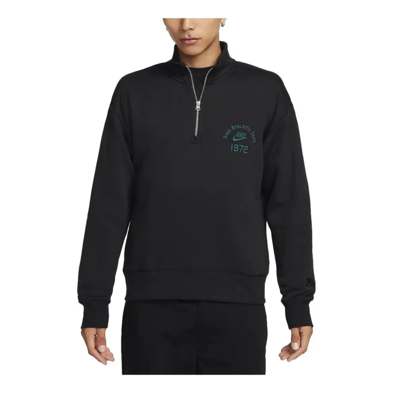 Nike Sportswear Club Fleece Half Zip Sweatshirt (Asia Sizing) 'Black' FQ7976-010 sold by KicksCrew