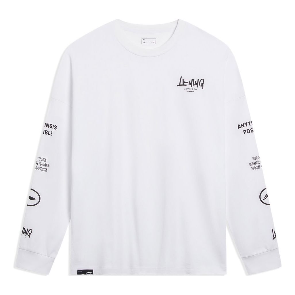 Li-Ning Anything Is Possible Graphic Long Sleeve T-shirt 'White' AHST557-1 sold by KicksCrew