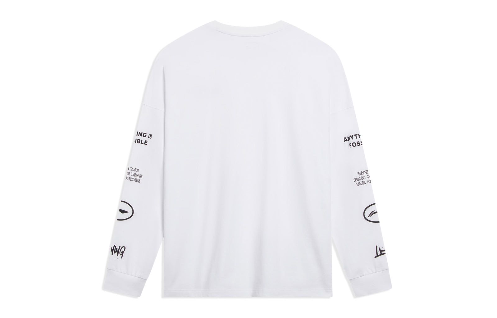 Li-Ning Anything Is Possible Graphic Long Sleeve T-shirt 'White' AHST557-1 sold by KicksCrew product image thumbnail 2