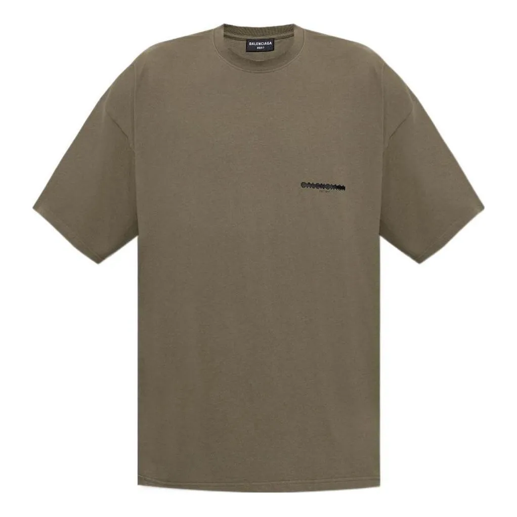Balenciaga Strike 1917 Oversized T-shirt 'Khaki' 694576TMVJ62930 sold by KicksCrew