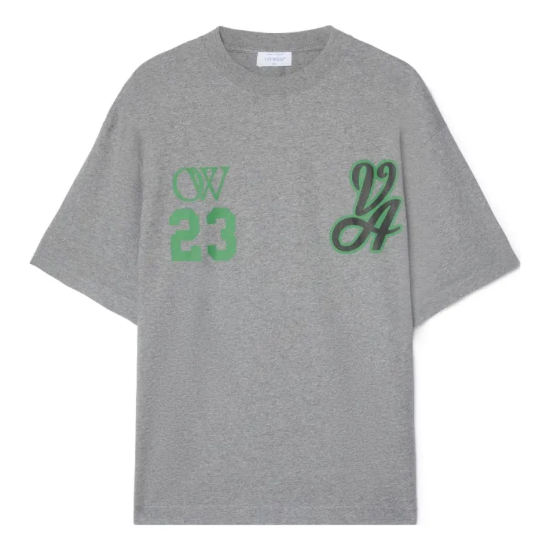 Off-White 23 Varsity Skate Short-Sleeve Tee 'Melange Grey' OMAA120S24JER0110655 sold by KicksCrew