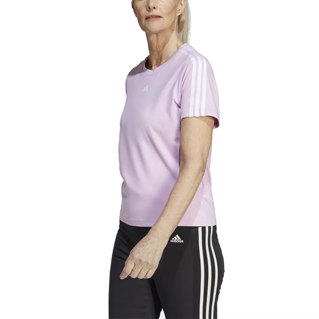 (WMNS) adidas Aeroready Train Essentials 3-Stripes T-Shirt 'Pink White' IC5044 sold by KicksCrew product image thumbnail 2