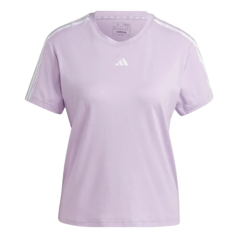 (WMNS) adidas Aeroready Train Essentials 3-Stripes T-Shirt 'Pink White' IC5044 sold by KicksCrew
