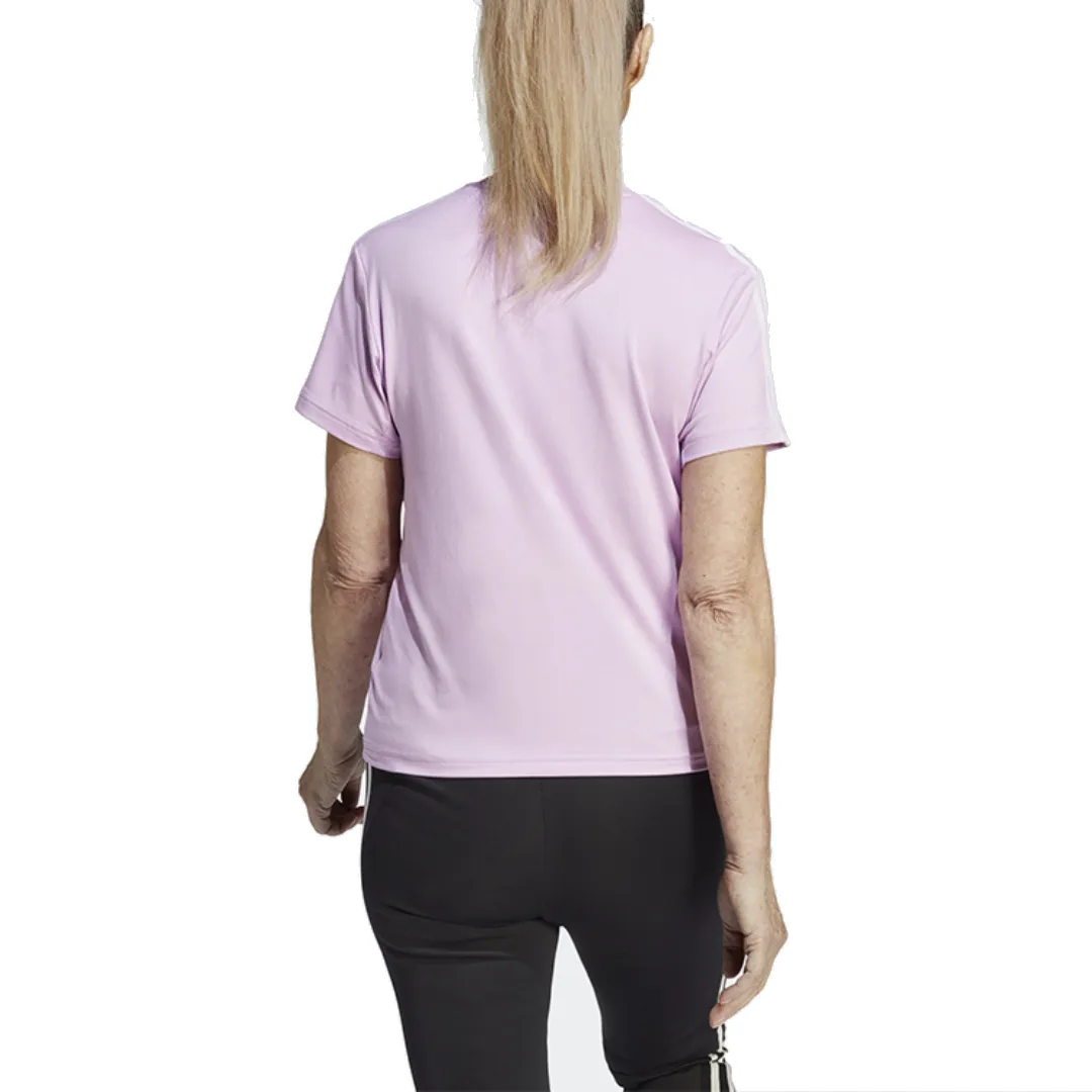 (WMNS) adidas Aeroready Train Essentials 3-Stripes T-Shirt 'Pink White' IC5044 sold by KicksCrew product image thumbnail 3