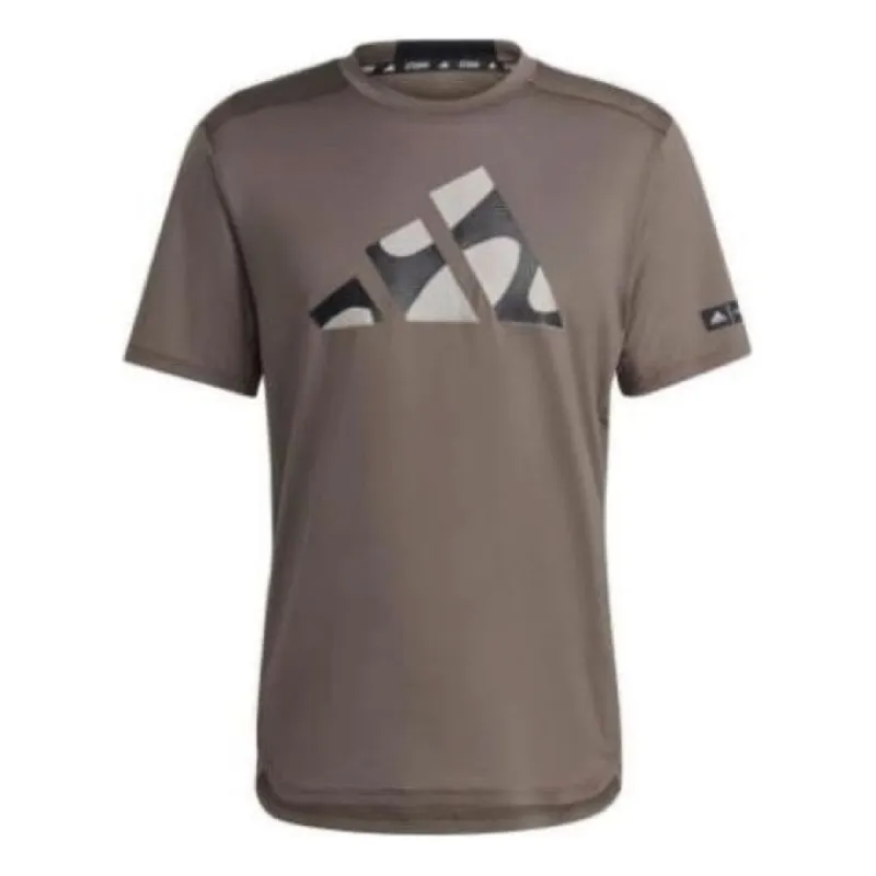 adidas x Marimekko Designed For Training T-shirt 'Brown Grey' HR8207 sold by KicksCrew