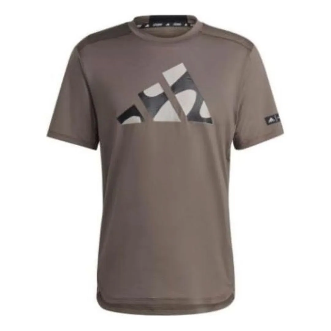 adidas x Marimekko Designed For Training T-shirt 'Brown Grey' HR8207 sold by KicksCrew