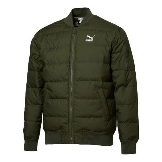 Puma Puffer Down Jacket 'Green White' 595979-70 sold by KicksCrew