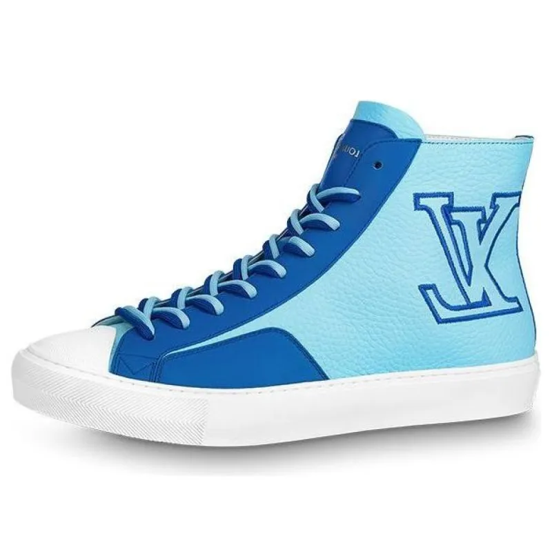 LOUIS VUITTON Tattoo Ankle Sneakers 'Blue' 1A8XVW sold by KicksCrew