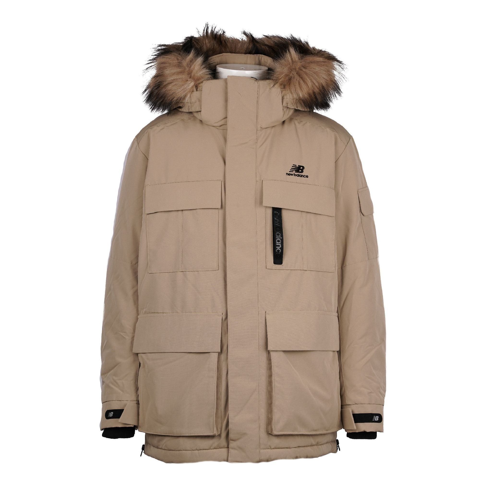 New Balance Warm Long Down Jacket 'Brown' NPA46021-BEI sold by KicksCrew