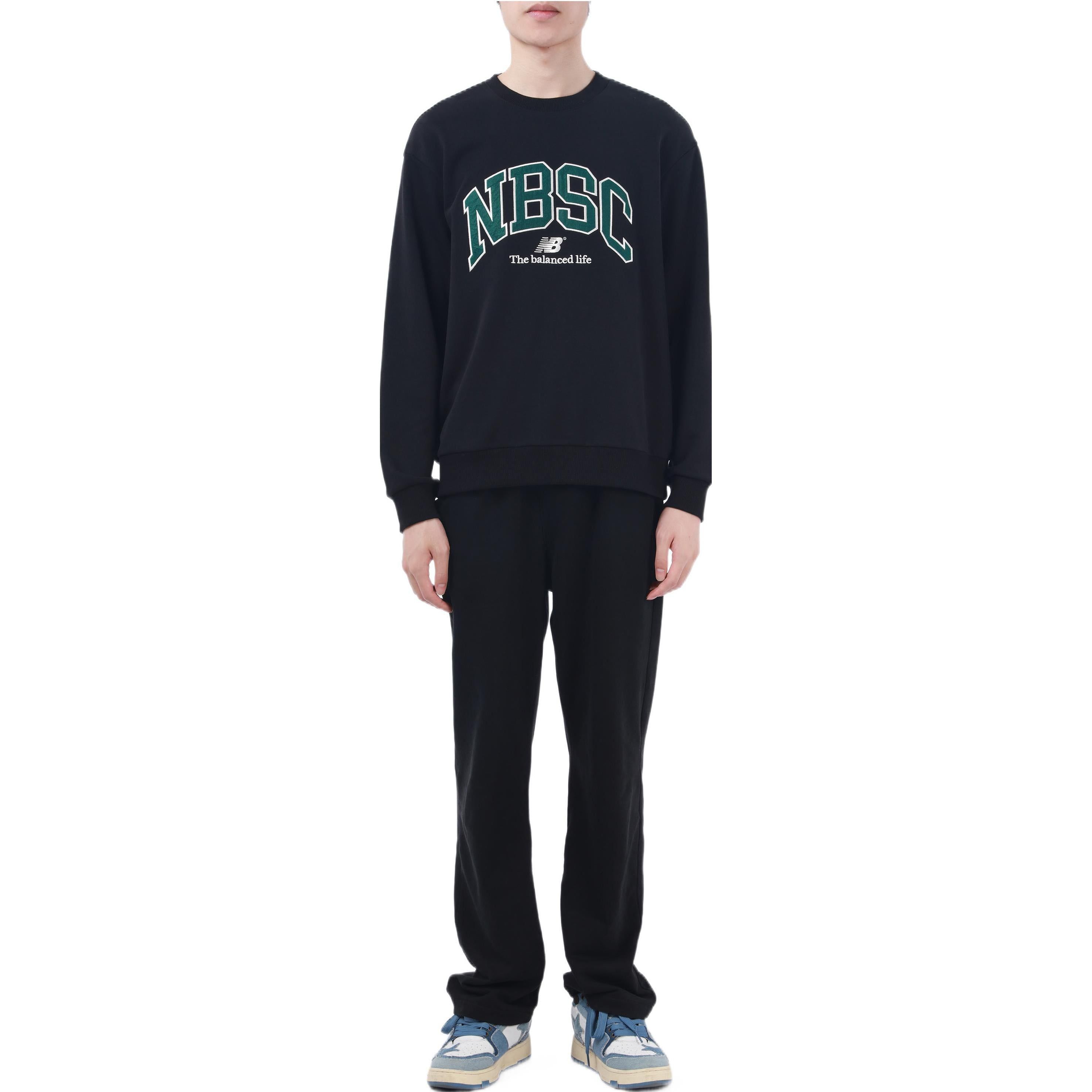 New Balance Casual Sports Sweatshirt 'Black Green' 5CC44333-BK sold by KicksCrew product image thumbnail 3