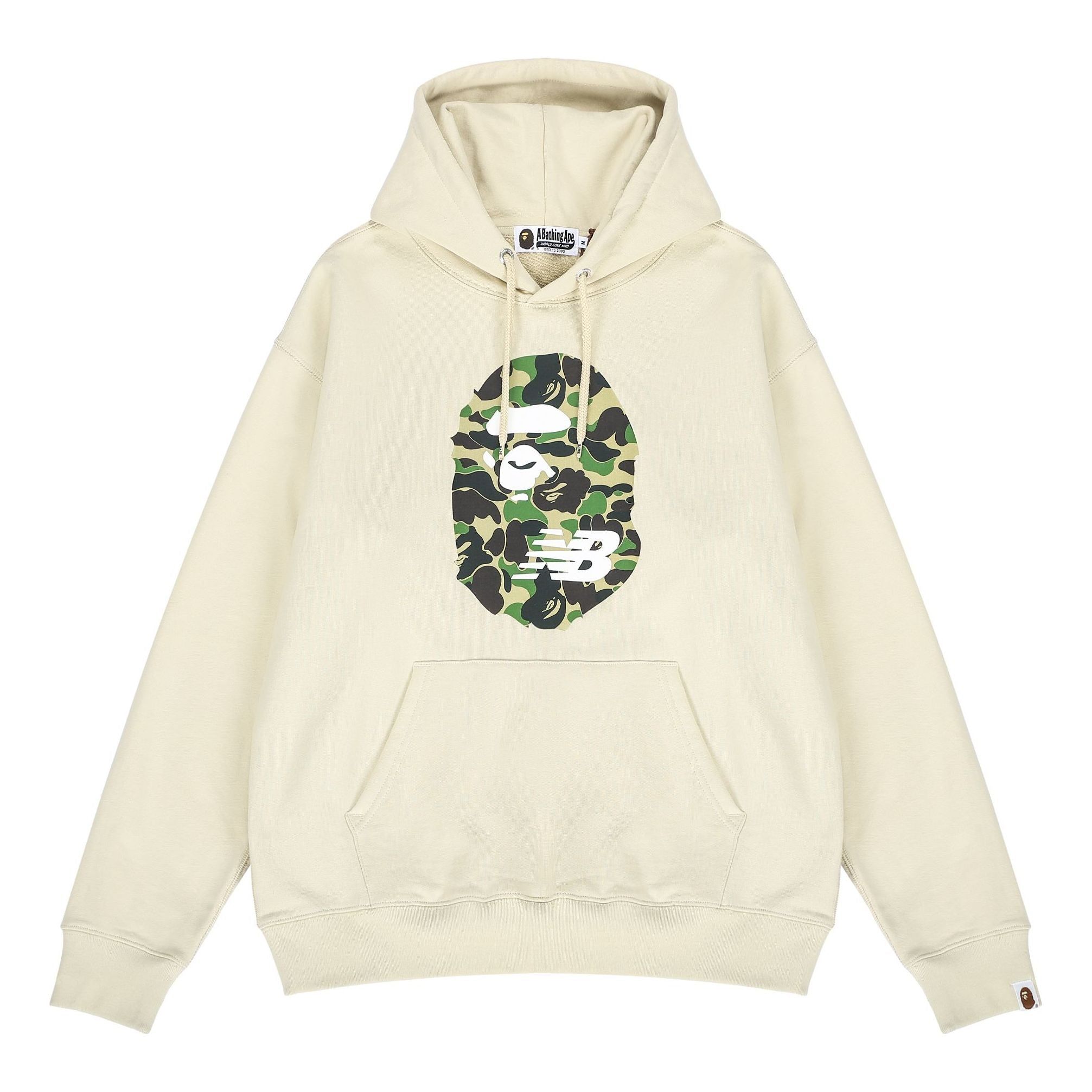 New Balance x Bape Ape Head Relaxed Fit Pullover Hoodie 'Beige Green' BPSW0000-BGX sold by KicksCrew
