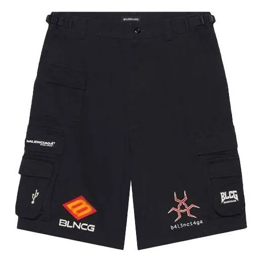 Balenciaga Gamer Cargo Shorts 'Black' 663074TKP041000 sold by KicksCrew