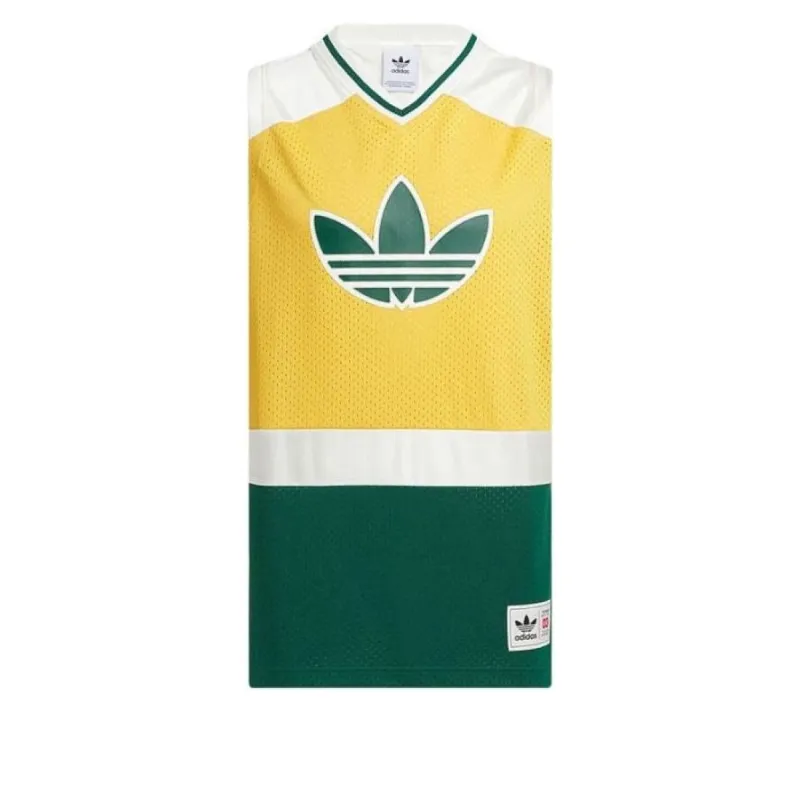 adidas Originals Logo Basketball Jerseys 'Yellow Green White' JD6401 sold by KicksCrew
