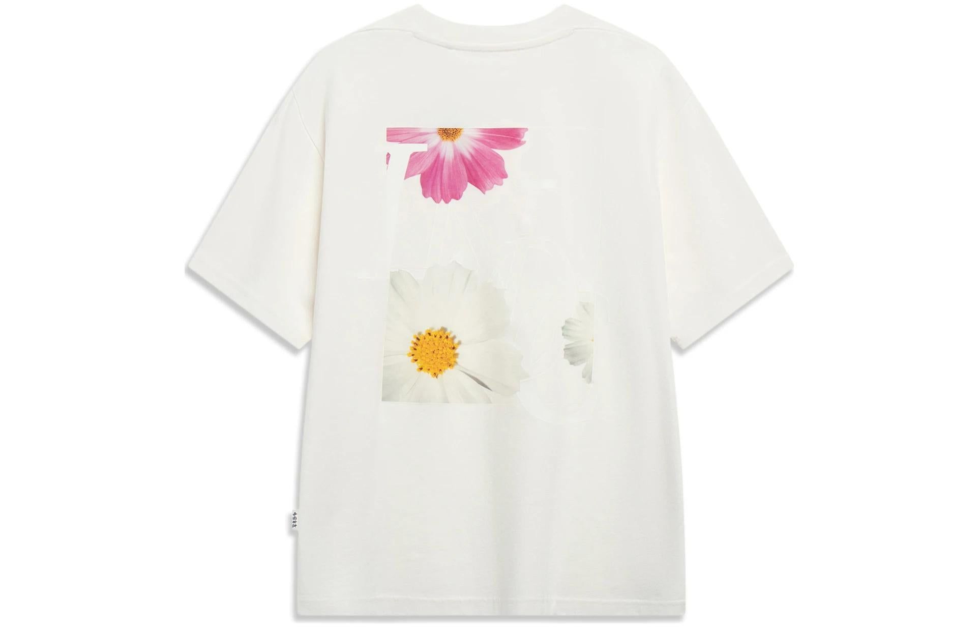Li-Ning Floral Graphic T-shirt 'Creamy White' AHST107-4 sold by KicksCrew product image thumbnail 2
