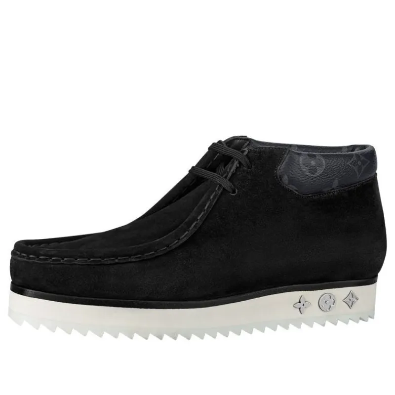 LOUIS VUITTON Mods Ankle Boots 'Black Suede with Faded Monogram Collar' 1A8JSZ sold by KicksCrew