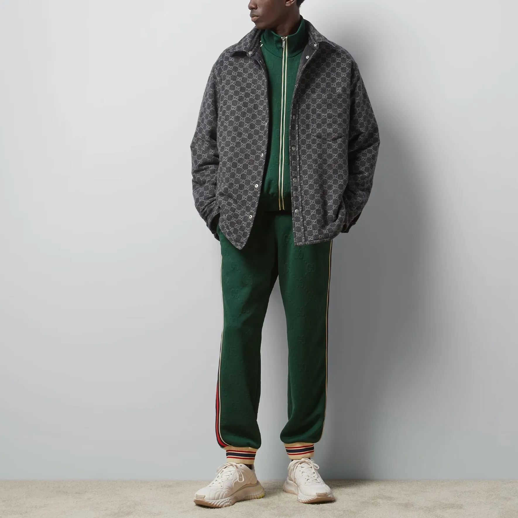 Gucci GG Jacquard Jersey Zip Jacket 'Green' 662270-XJDE9-3754 sold by KicksCrew product image thumbnail 4