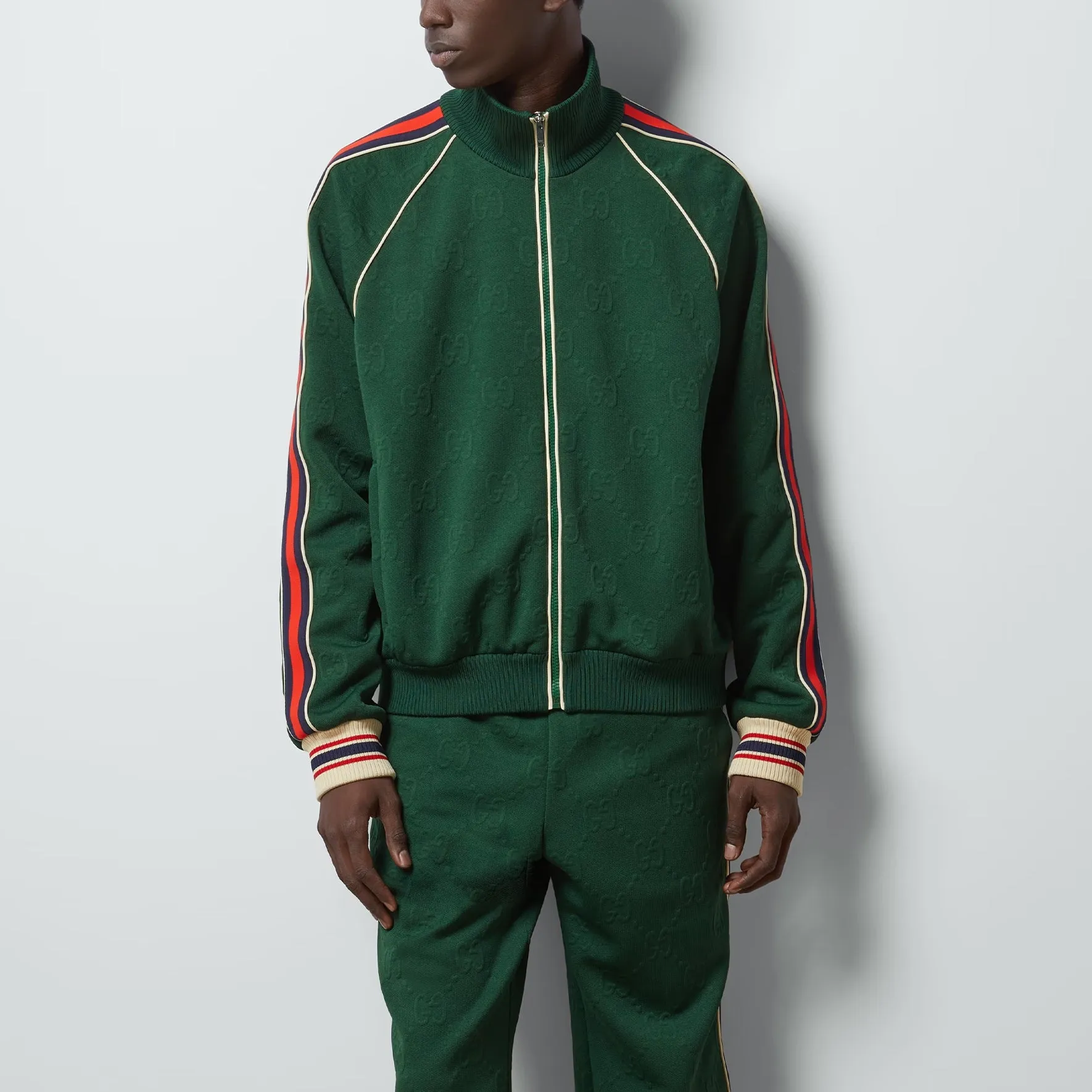 Gucci GG Jacquard Jersey Zip Jacket 'Green' 662270-XJDE9-3754 sold by KicksCrew product image thumbnail 2