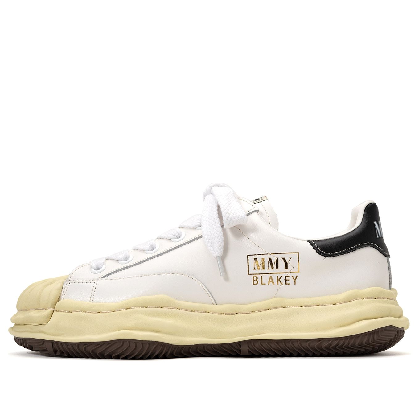 Maison MIHARA YASUHIRO BLAKEY VL OG Sole Leather Low-top Sneaker 'White' A09FW731-WHT sold by KicksCrew