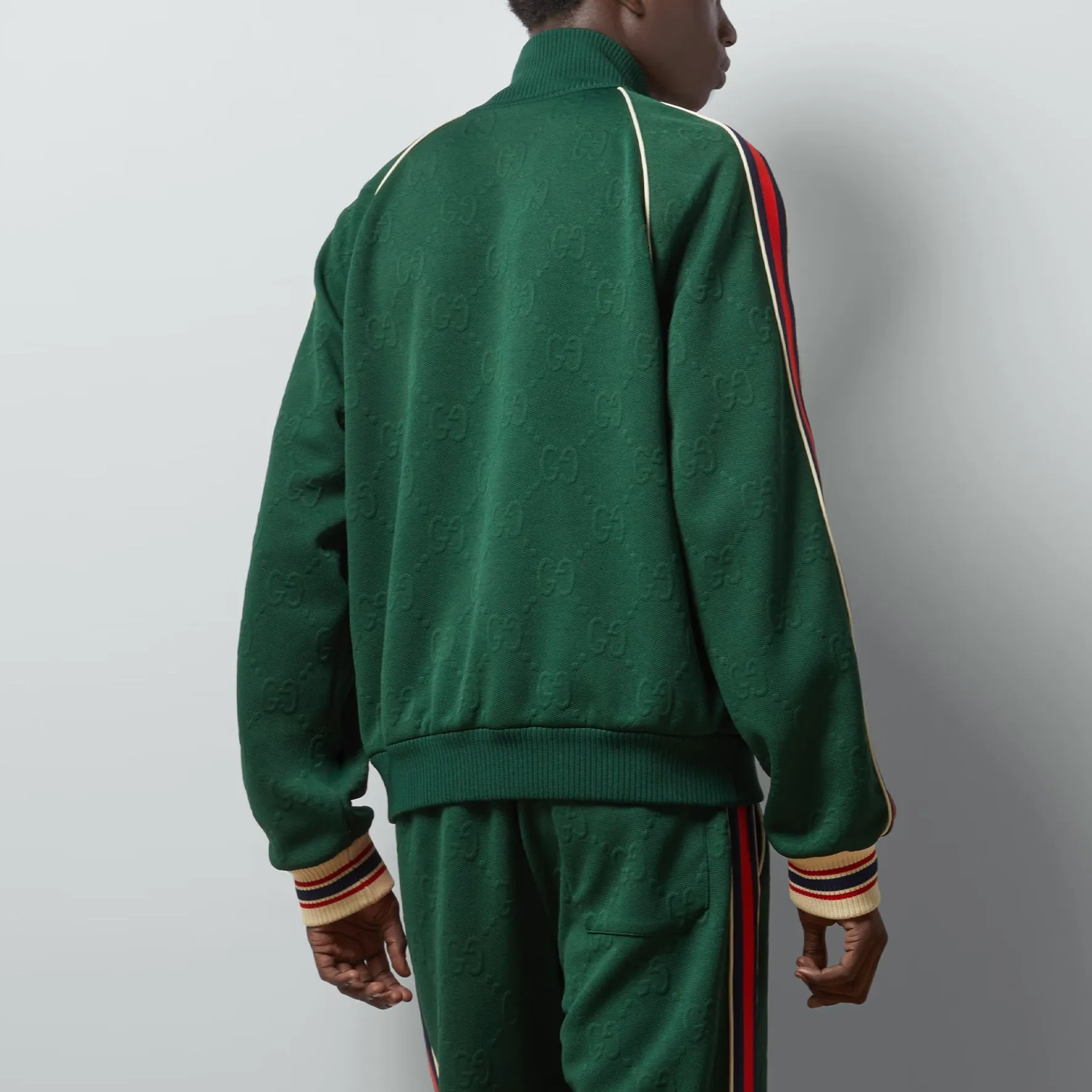 Gucci GG Jacquard Jersey Zip Jacket 'Green' 662270-XJDE9-3754 sold by KicksCrew product image thumbnail 3