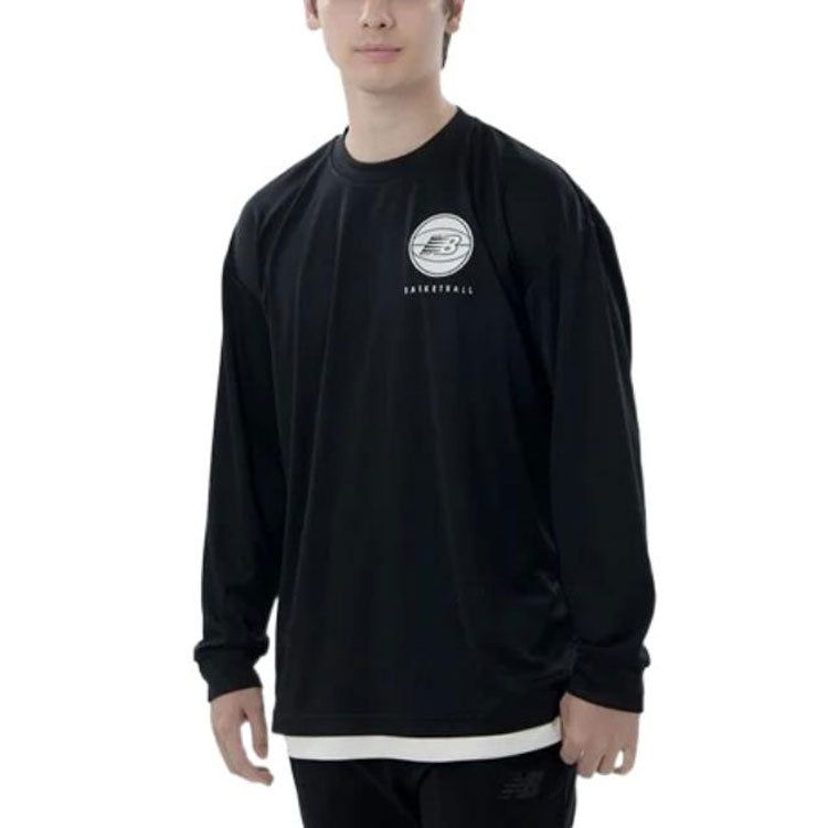 New Balance Basketball Wear Graphic Long Sleeve T-Shirt 'Black' AMT25114-BK sold by KicksCrew product image thumbnail 3