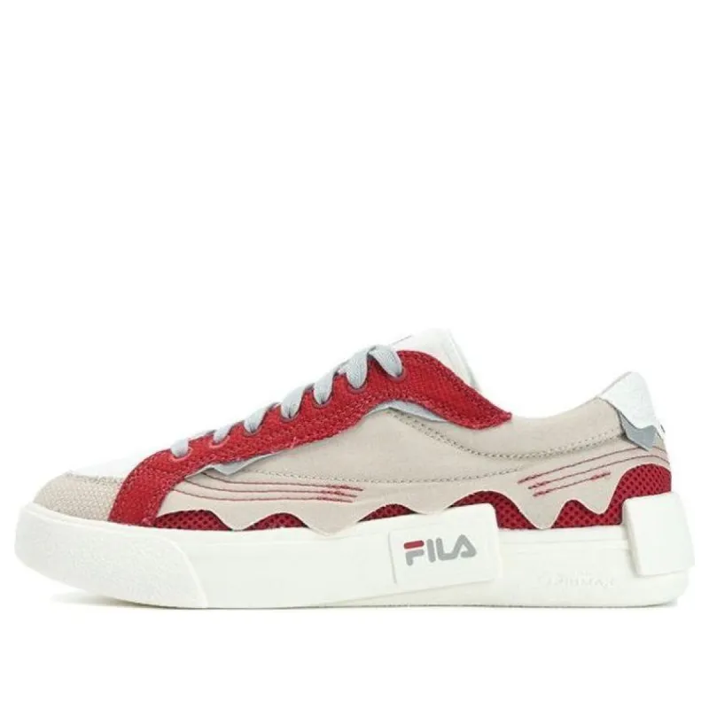(WMNS) FILA FUSION Pop Skate Shoes 'Red Beige White' T12W332103FSG sold by KicksCrew