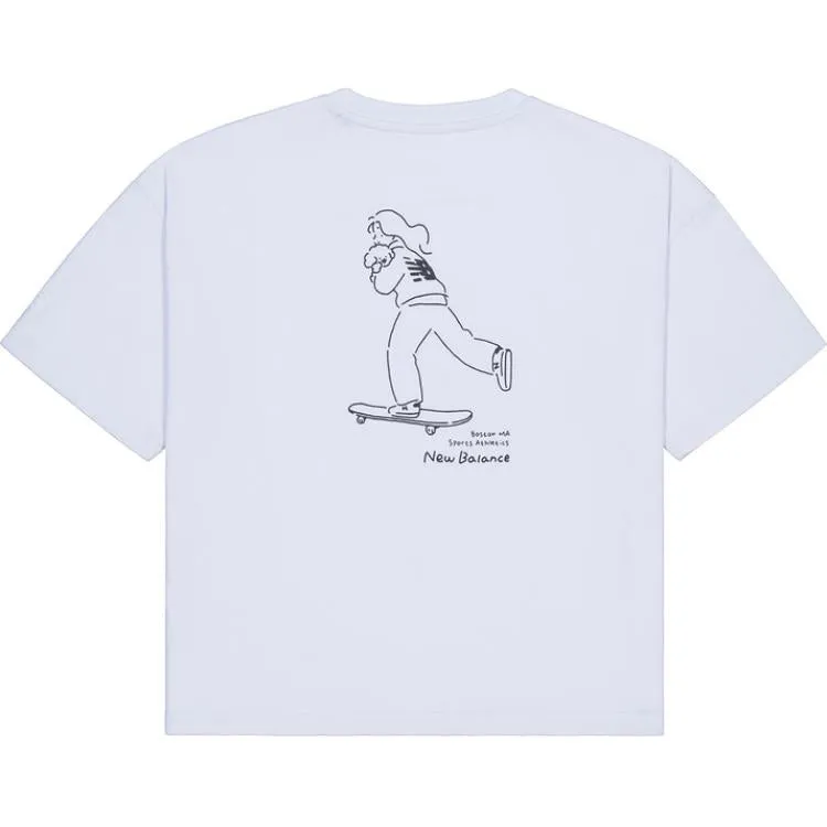 (WMNS) New Balance x Tombonia Skateboarding Graphic T-shirt 'Light Blue' AWT42321-SL1 sold by KicksCrew product image thumbnail 2