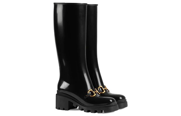 (WMNS) GUCCI Rubber Horsebit Tall Boots 'Black' 659707-JCCP0-1000 sold by KicksCrew product image thumbnail 2