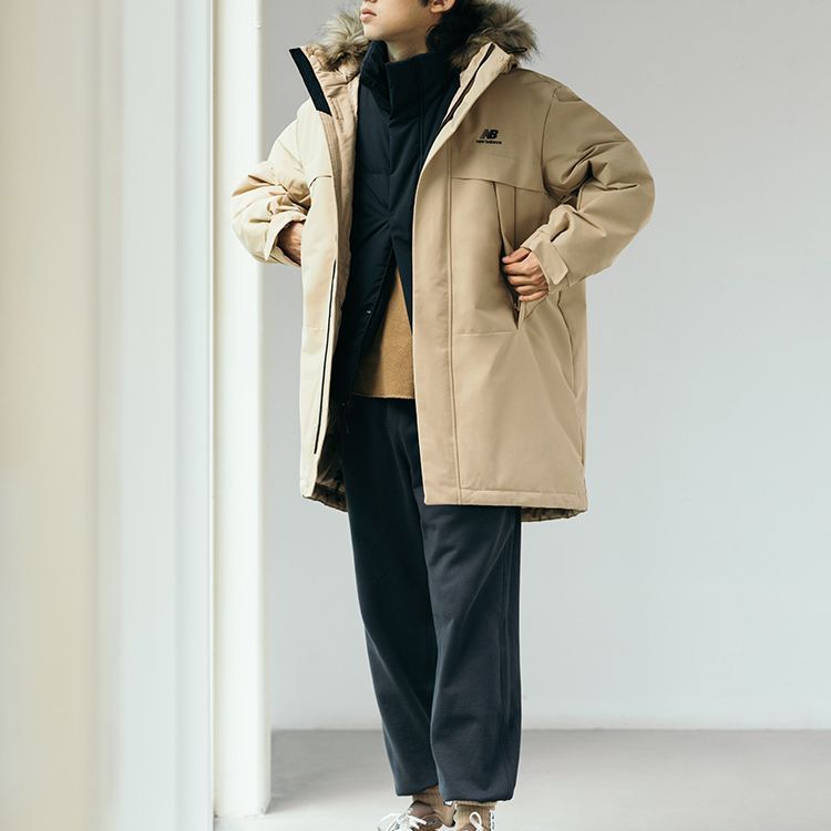 New Balance Long Puff Down Jacket 'Tan' 5PC44303-BEI sold by KicksCrew product image thumbnail 5