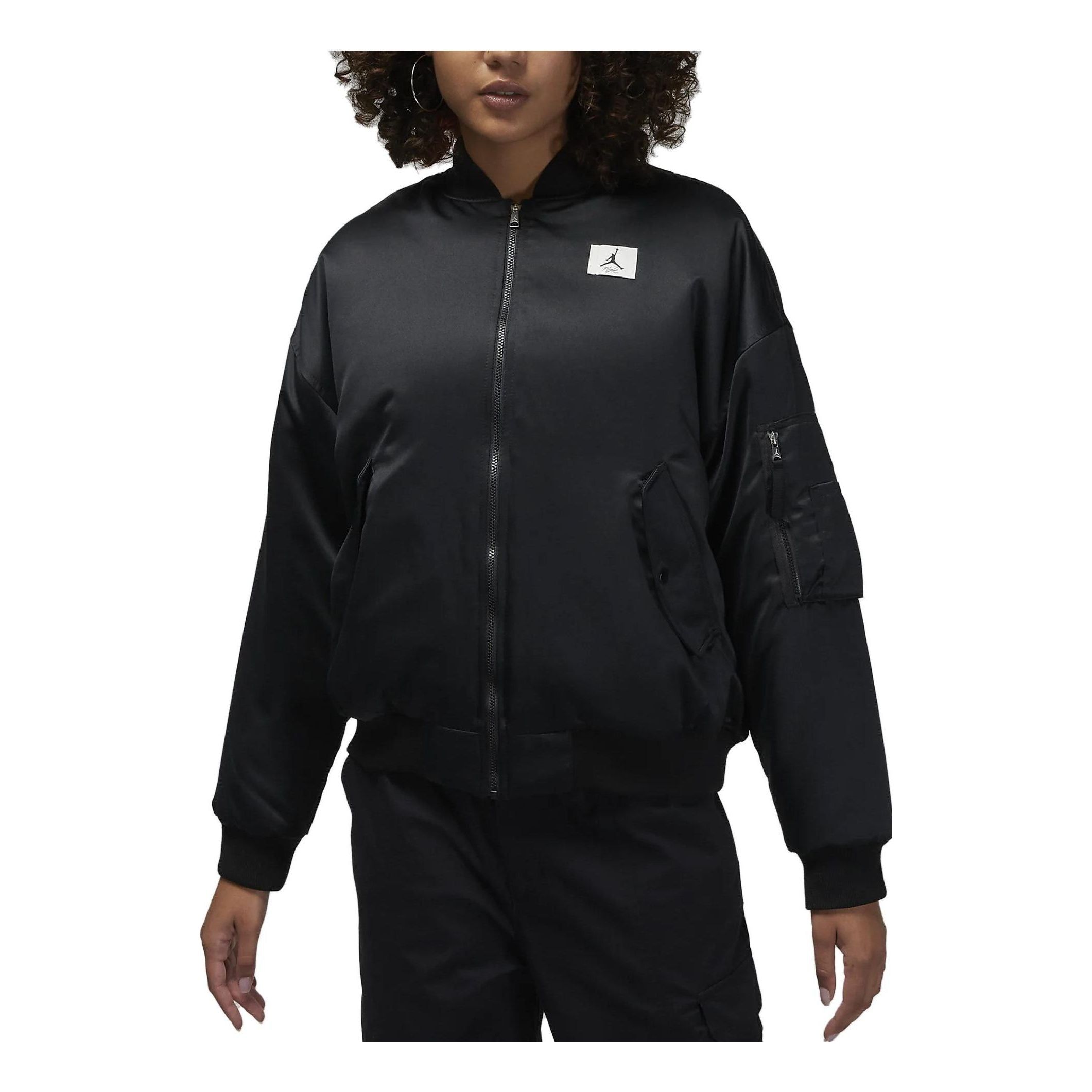 (WMNS) Air Jordan Flight Renegade Jacket 'Black' DQ9802-010 sold by KicksCrew