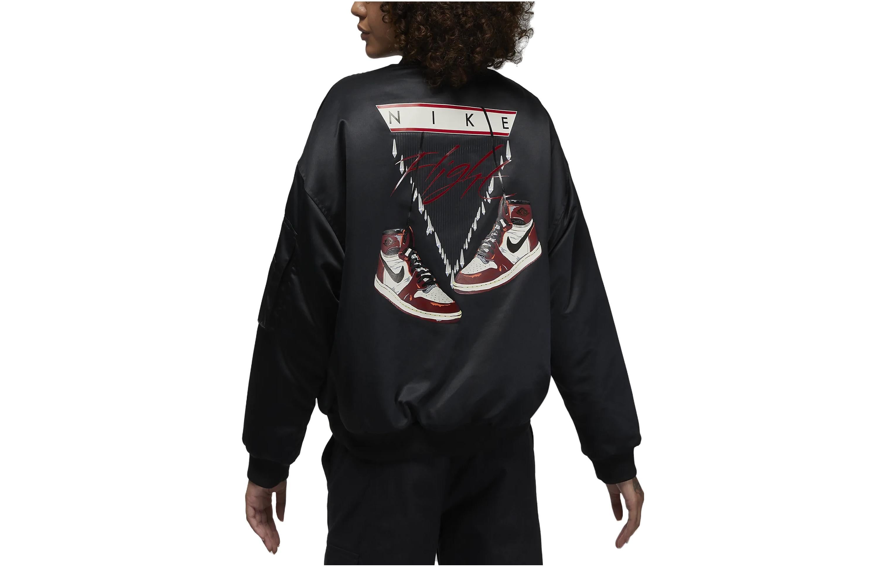 (WMNS) Air Jordan Flight Renegade Jacket 'Black' DQ9802-010 sold by KicksCrew product image thumbnail 3