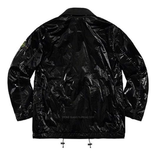 Supreme x Stone Island New Silk Light Jacket 'Black' SUP-SS19-417 sold by KicksCrew product image thumbnail 2