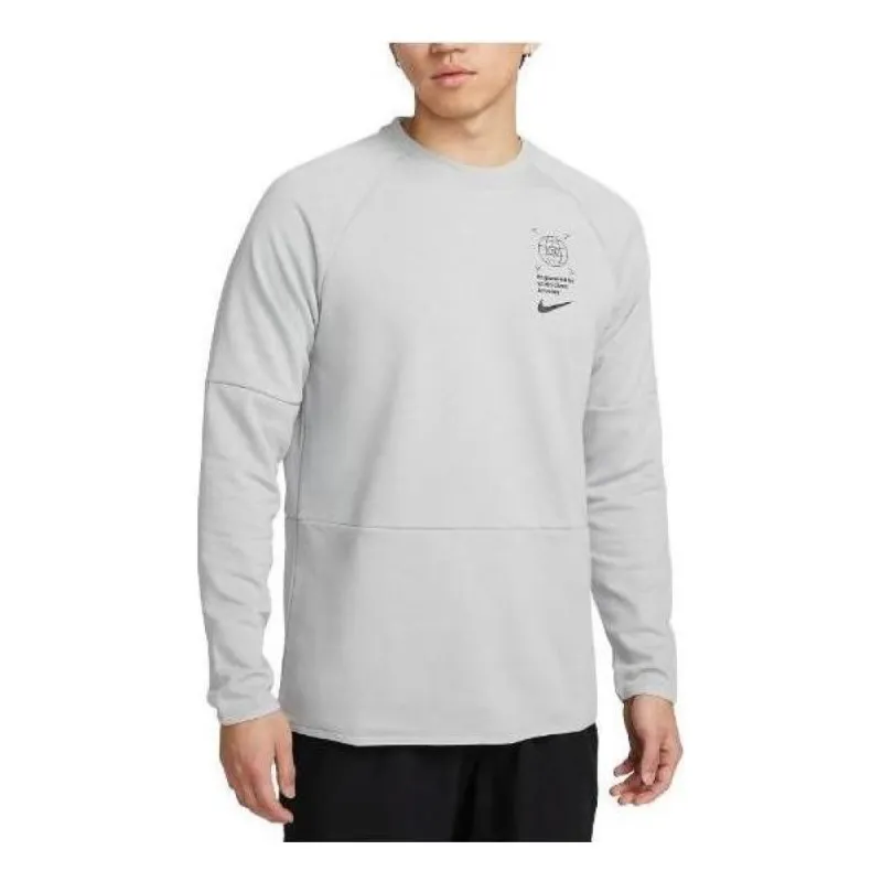 Nike DRI-FIT GFX Crewneck Sweatshirt 'Grey' DV9828-077 sold by KicksCrew