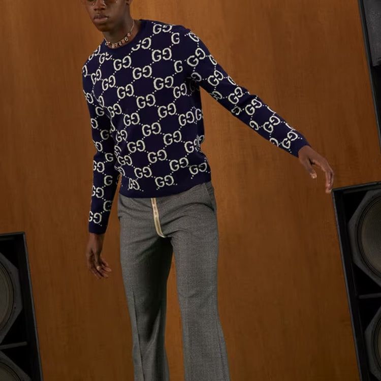 Gucci GG Wool Jacquard Sweater 'Blue Ivory' 692900-XKCC5-4492 sold by KicksCrew product image thumbnail 4