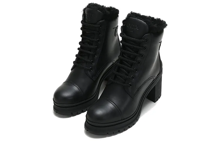 (WMNS) PRADA Fur Lined Ankle Boots 'Black' 1T584L_3KK9_F0002_F_ZF55 sold by KicksCrew product image thumbnail 3