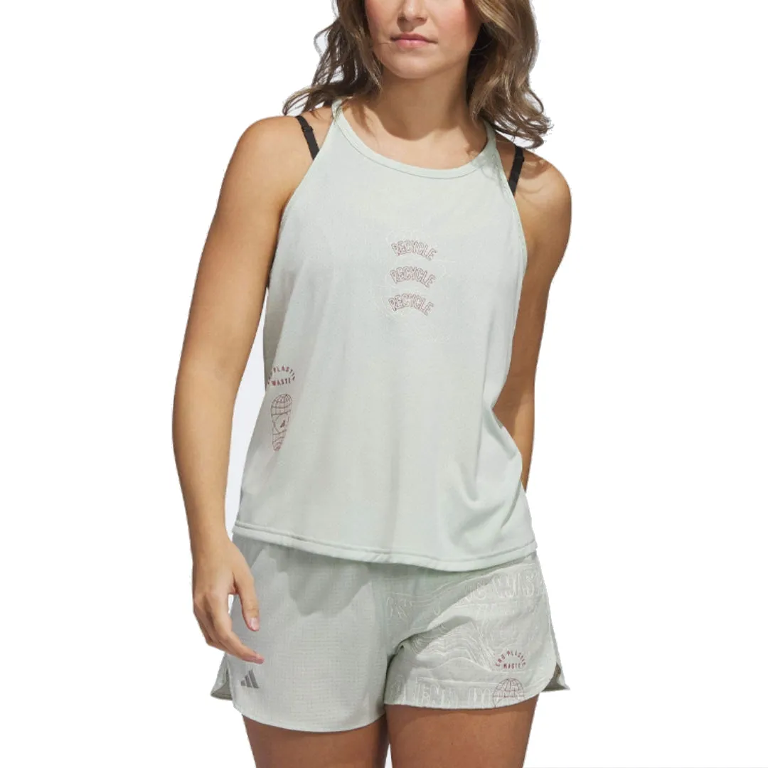 (WMNS) adidas Run for the Oceans Tank Top Asia Sizing 'Green' HZ6005 sold by KicksCrew product image thumbnail 2