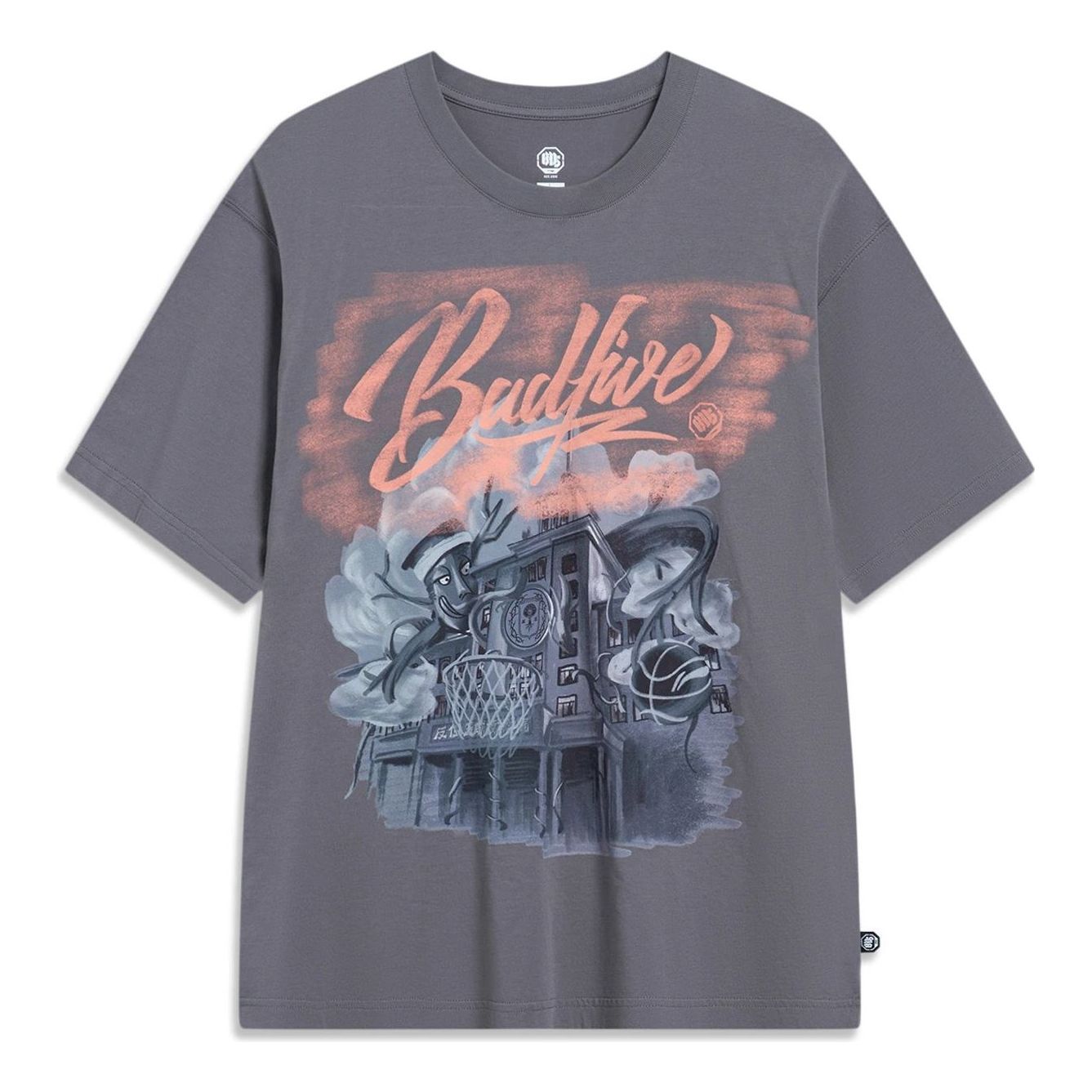 Li-Ning BadFive Cartoon Graphic T-shirt 'Smoke Grey' AHST509-8 sold by KicksCrew