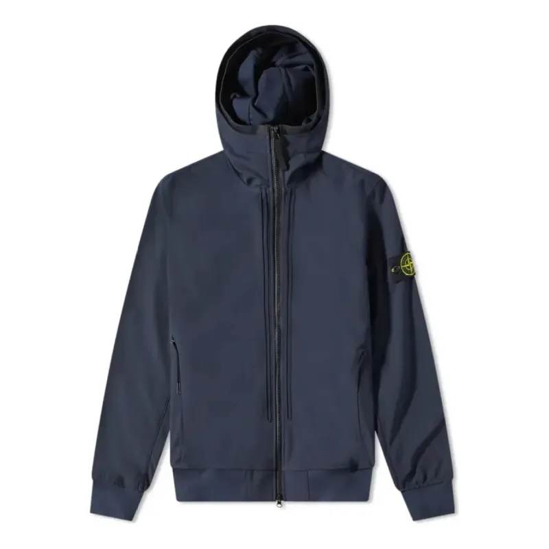 STONE ISLAND Soft Shell-R Hooded Jacket 'Navy' 761540427-V0020 sold by KicksCrew