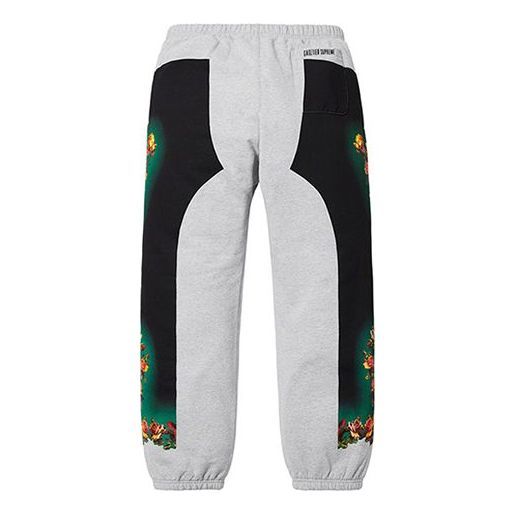 Supreme x Jean Paul Gaultier Floral Print Sweatpants 'Grey Black Green' SUP-SS19-790 sold by KicksCrew product image thumbnail 2