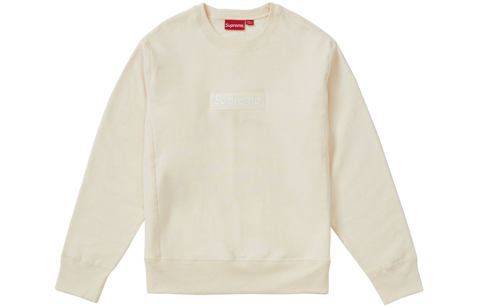 Supreme FW18 Box Logo Crewneck Natural Sweater 'Beige' SUP-FW18-1075 sold by KicksCrew product image thumbnail 2