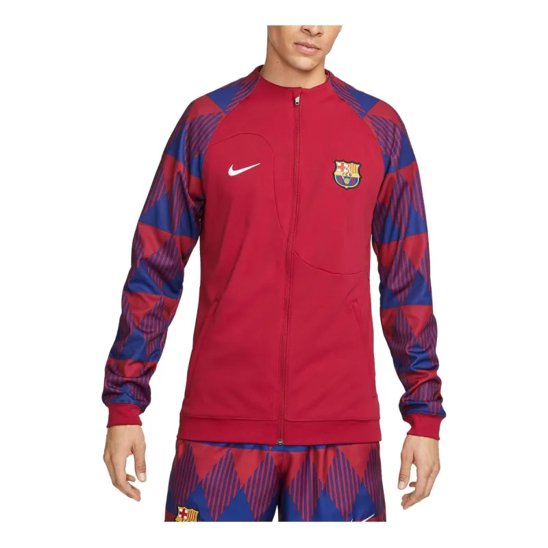 Nike FC Barcelona Academy Pro Full-Zip Knit Soccer Jacket 'Red' FB3043-620 sold by KicksCrew